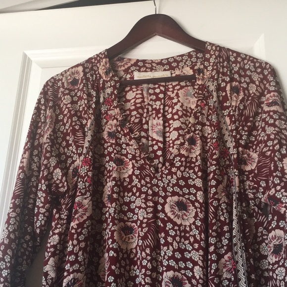 Natalie Martin Floral Maxi Dress - Burgundy and Cream - Picture 1 of 5